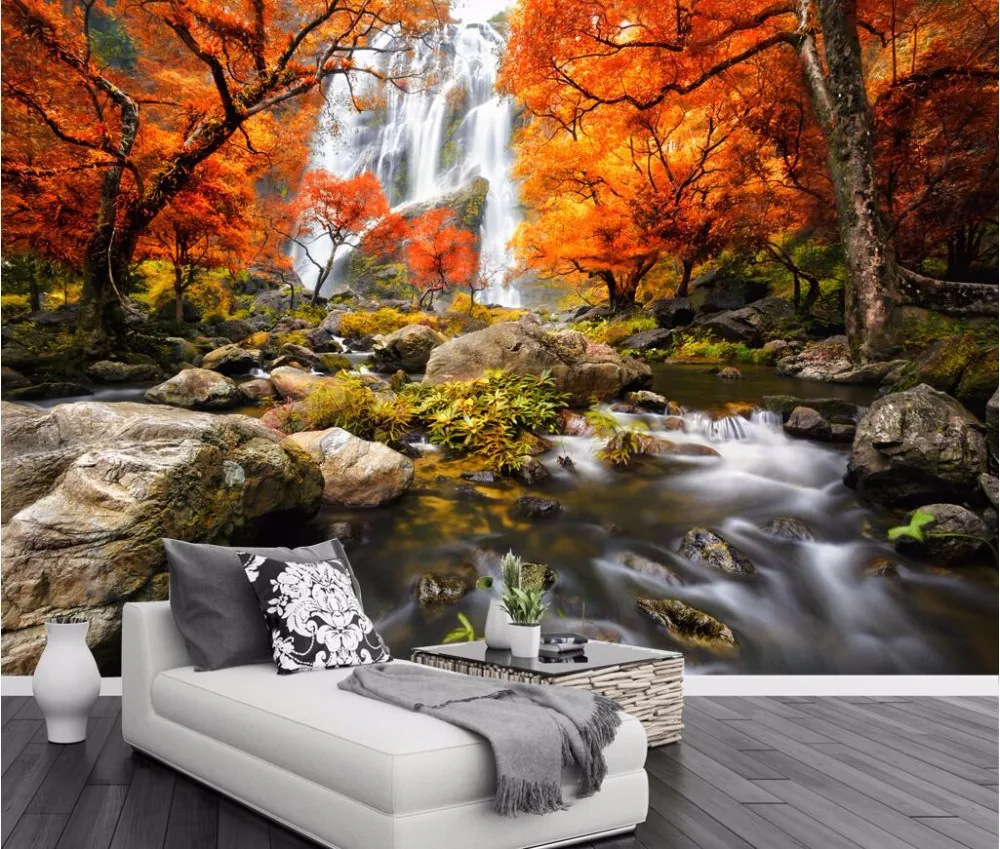 CJSIR пользовательские обои Осенние декорации ТВ фон стены природные пейзажи
