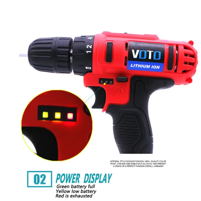 Электрическая шуруповерт аккумуляторная дрель ударная силовой драйвер для