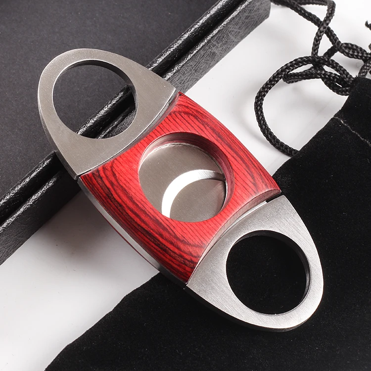 Новинка 1 шт. резак для сигар из красного дерева и нержавеющей стали двойные