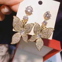 hibride 2020 korean fashion butterfly dangle drop earrings high quality earring for women wedding gift party wedding e 417