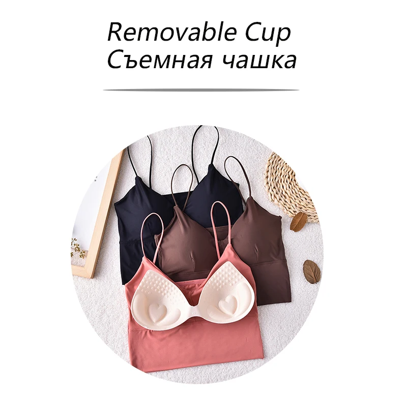 Бесшовный Женский укороченный топ с открытой спиной и v образным вырезом лифчик