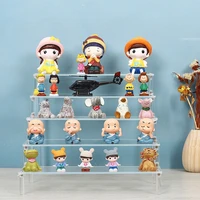 2345layer acrylic action figure display stand toy model swing stand doll hand office cosmetics shelf trapezoidal shelf box