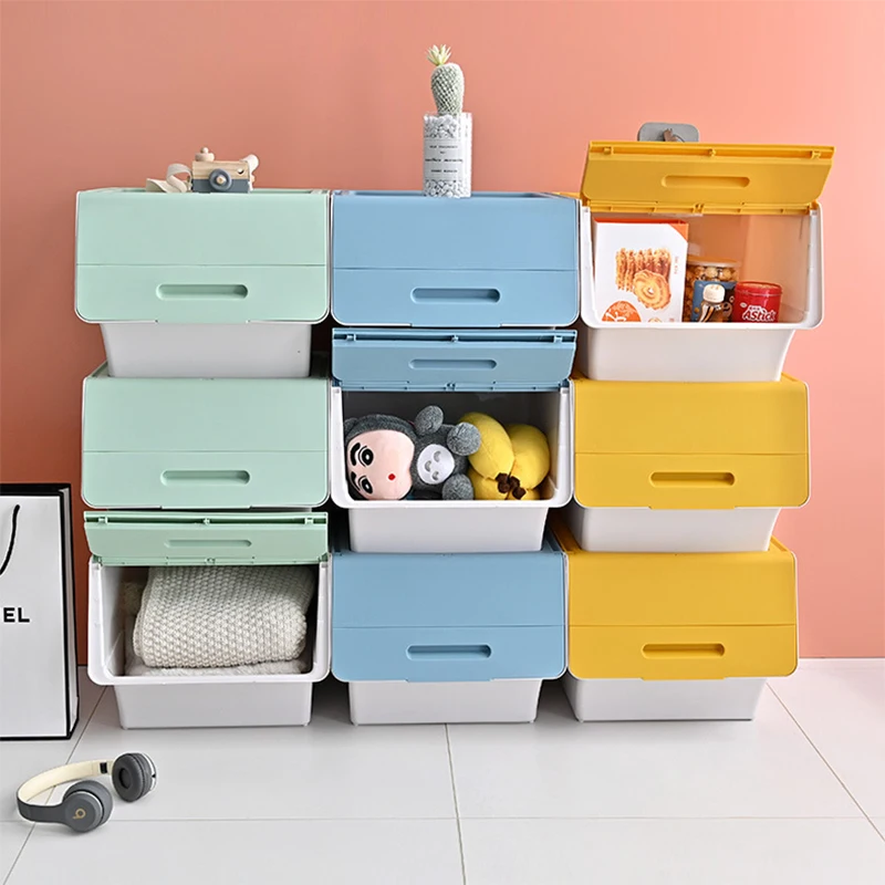 

Household Front Open Children's Storage Box Thickened Toy Organizer Snack Storage Bin Cover Cloth Storage Box Closet Organizer