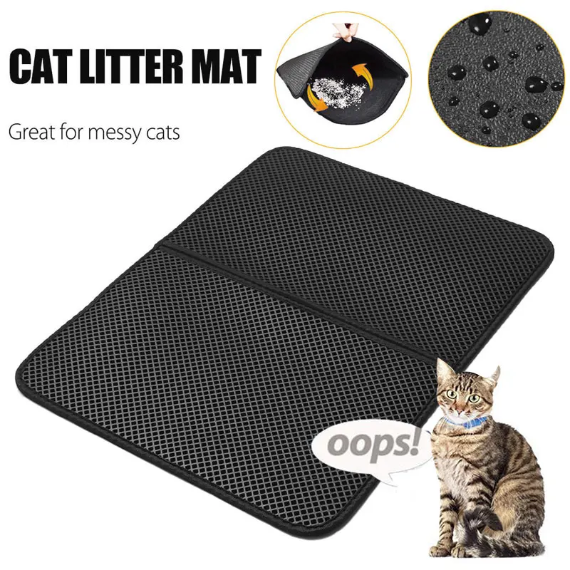 

Two Color Pet Litter Mats Cat Sand Double-Layer Non-Slip Waterproof Pads Foldable Trapper Carpets Foldable Pad Foam Rubbe