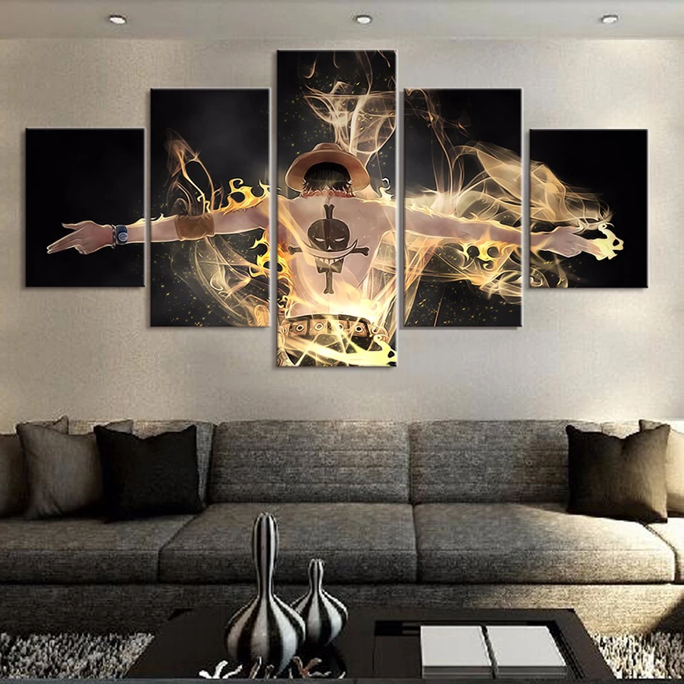 

5 Piece Canvas Wall Art Anime Cartoon Picture Living Room Decoration Bedroom Modern Image Home Painting