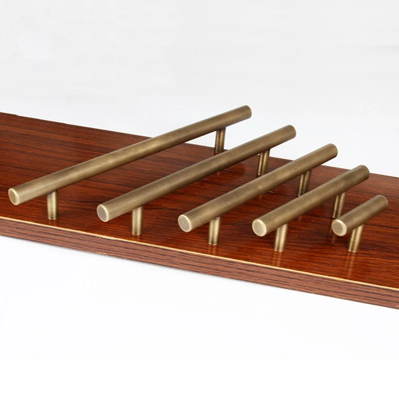 Античный латунный для шкафа тянущиеся ручки TBar кухонные рукоятки 96 мм 128 160 320 1