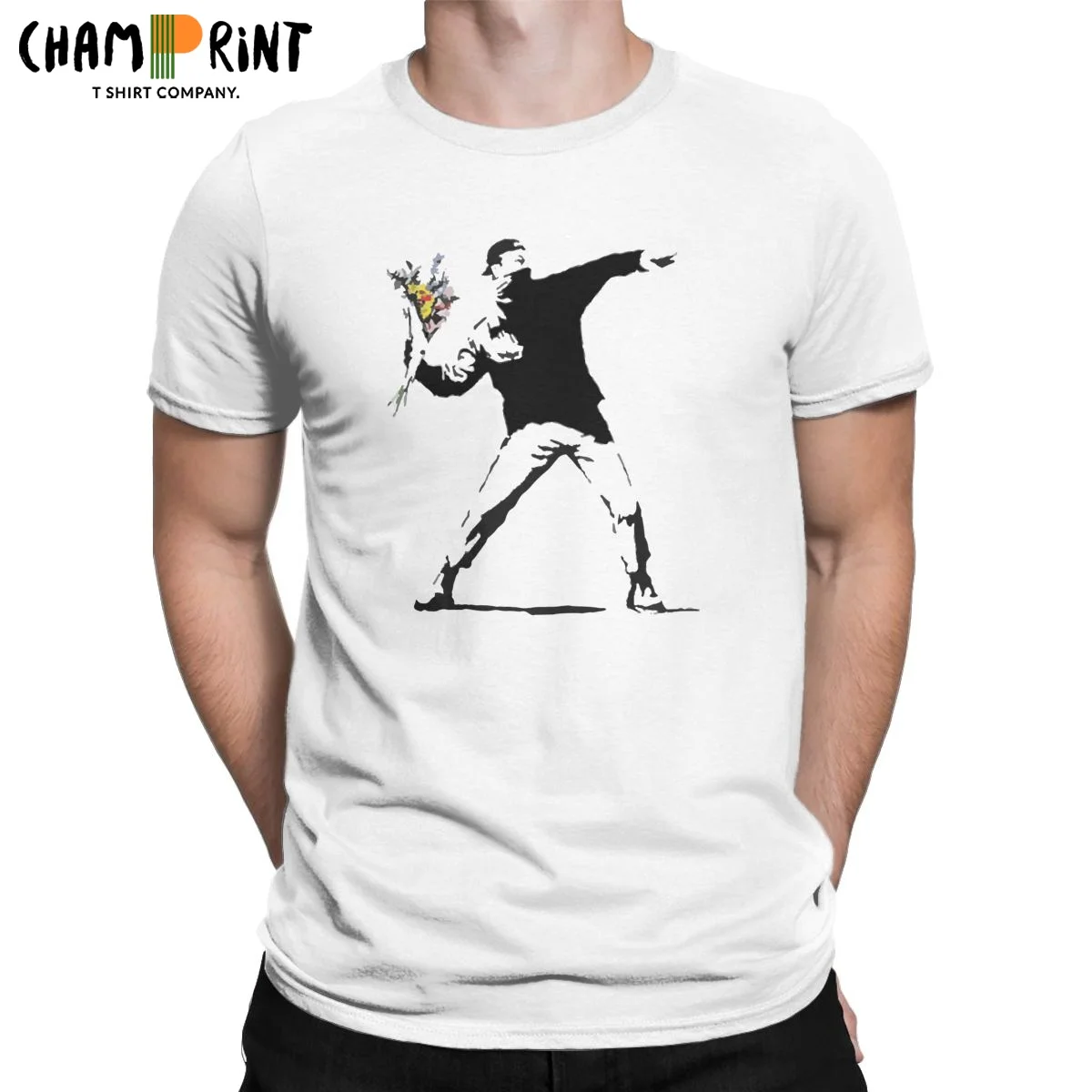 

Футболки мужские с забавным цветочным принтом и трафаретом