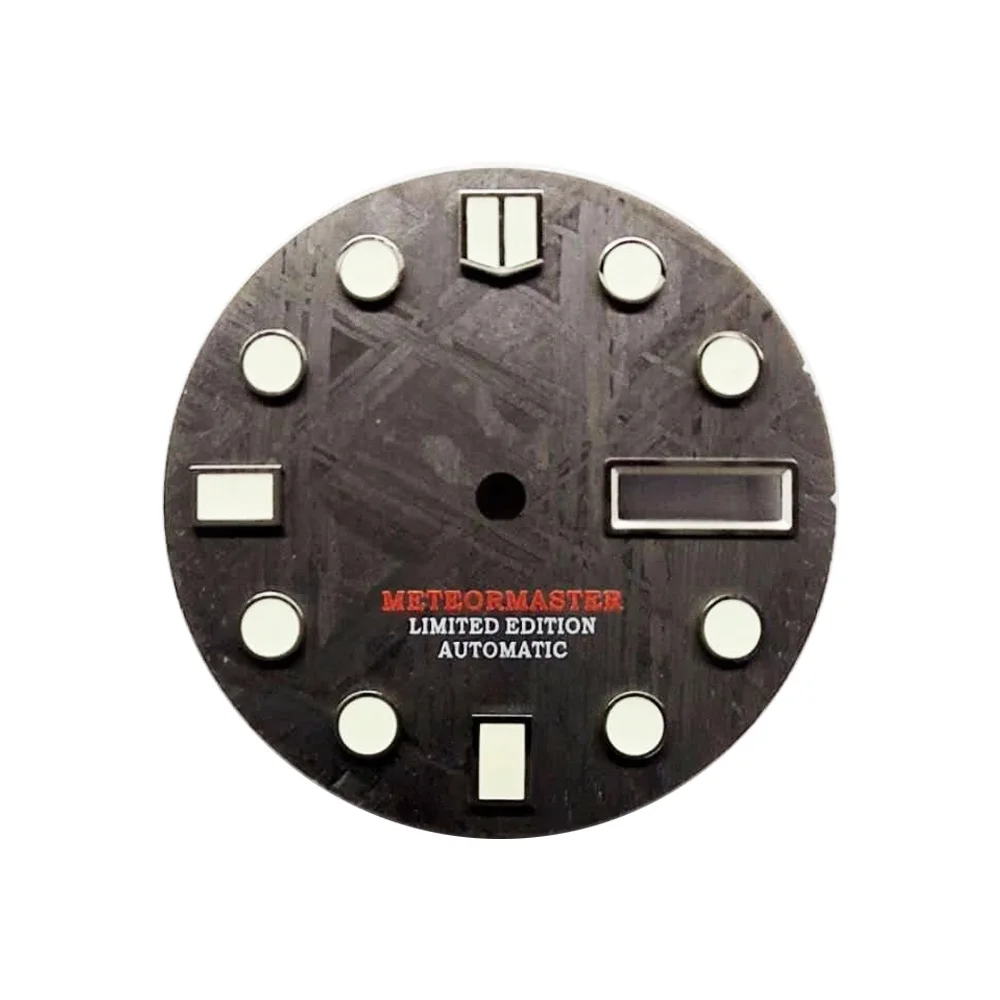 Новый черный натуральный метеорит сейкомодифицированный циферблат связанный с