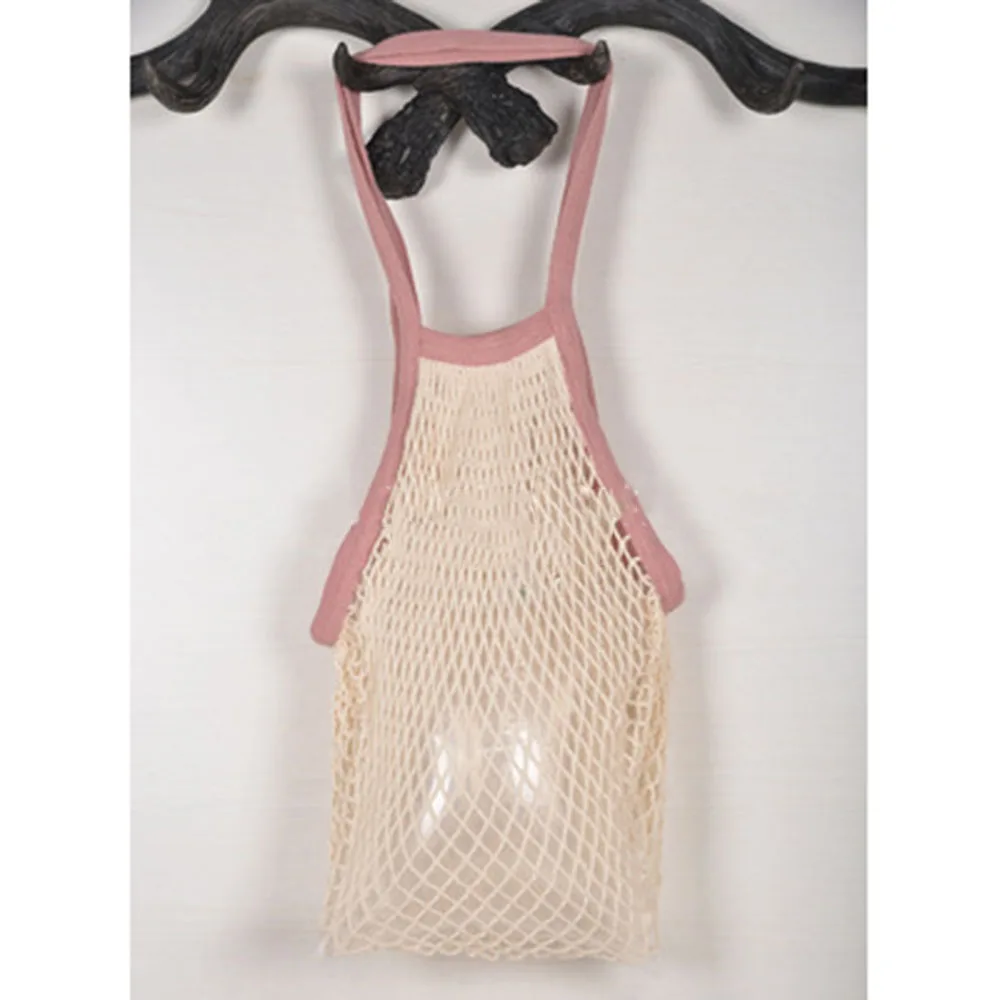 2 New Mesh Shopping Bag Reusable String Fruit Storage Handbag Totes Women Shopping Mesh Net Woven Bag Shop Grocery Cotton Bag - Цвет: 2