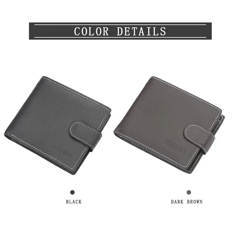 

Genuine Leather Wallet Men Clip Cowhide Wallet Men 2020 Brand Coin Wallet Small Clutches Men's Purse Coin Pouch Short Men Wallet