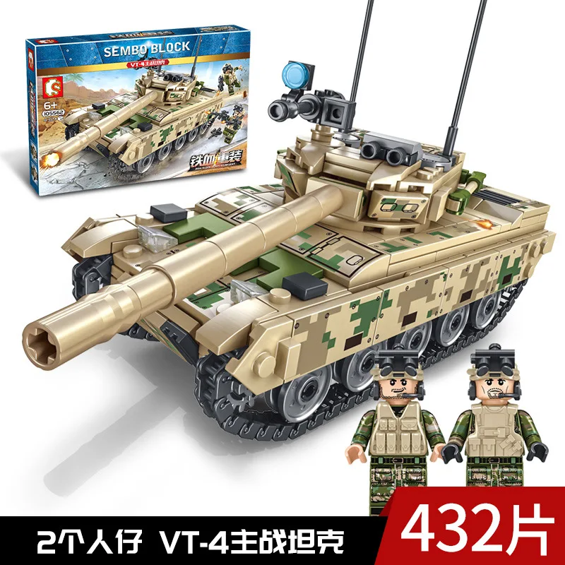 Новые 432 шт. строительные блоки военный WW2 тяжелый VT-4 главный боевой танк мировая