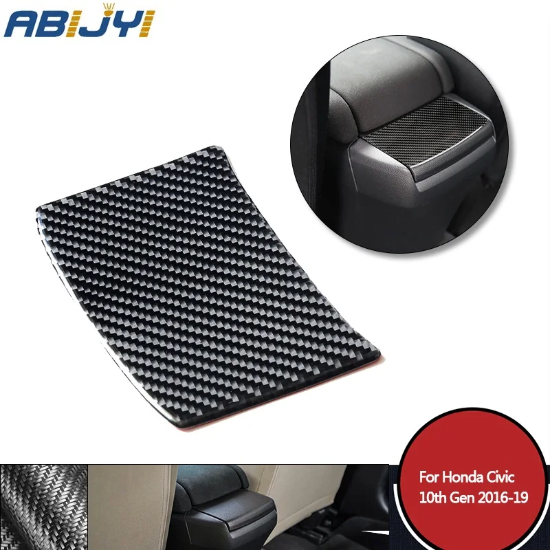 

High Quality Carbon Fiber Rear Storage Box Panel Cover Trim For Honda CIVIC 10th 2016-2019 Car Accessories