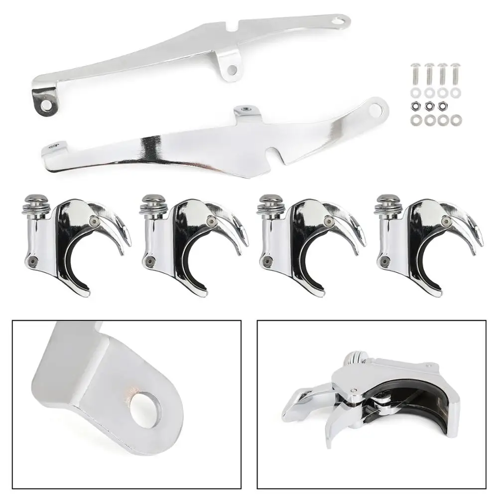 Кронштейн для ветрового стекла Artudatech 49 мм хромированные зажимы Dyna Sportster XL 883 XL1200