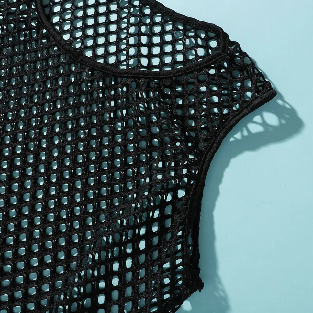 Мужская Сетчатая футболка для тренировок в тренажерном зале Просвечивающая