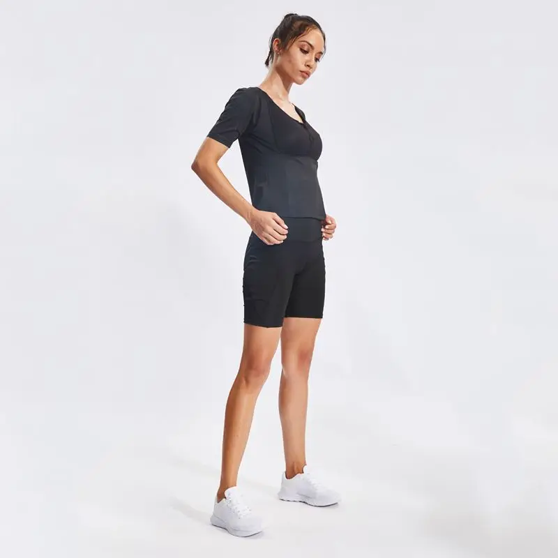Быстросохнущая рубашка для йоги женские спортивные топы с коротким рукавом