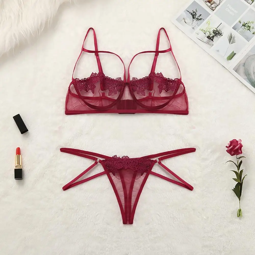 Для женщин комплект нижнего белья размера плюс сексуальные кружевные ажурные