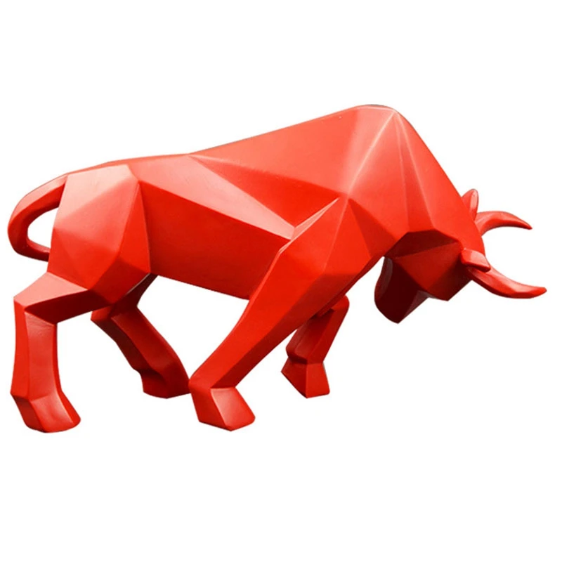 Bull Statue Bullfight Sculpture Ox Resin Nordic Decoration Home Decor Tabletop Statues Bison Figurine Animal Cabinet | Дом и сад