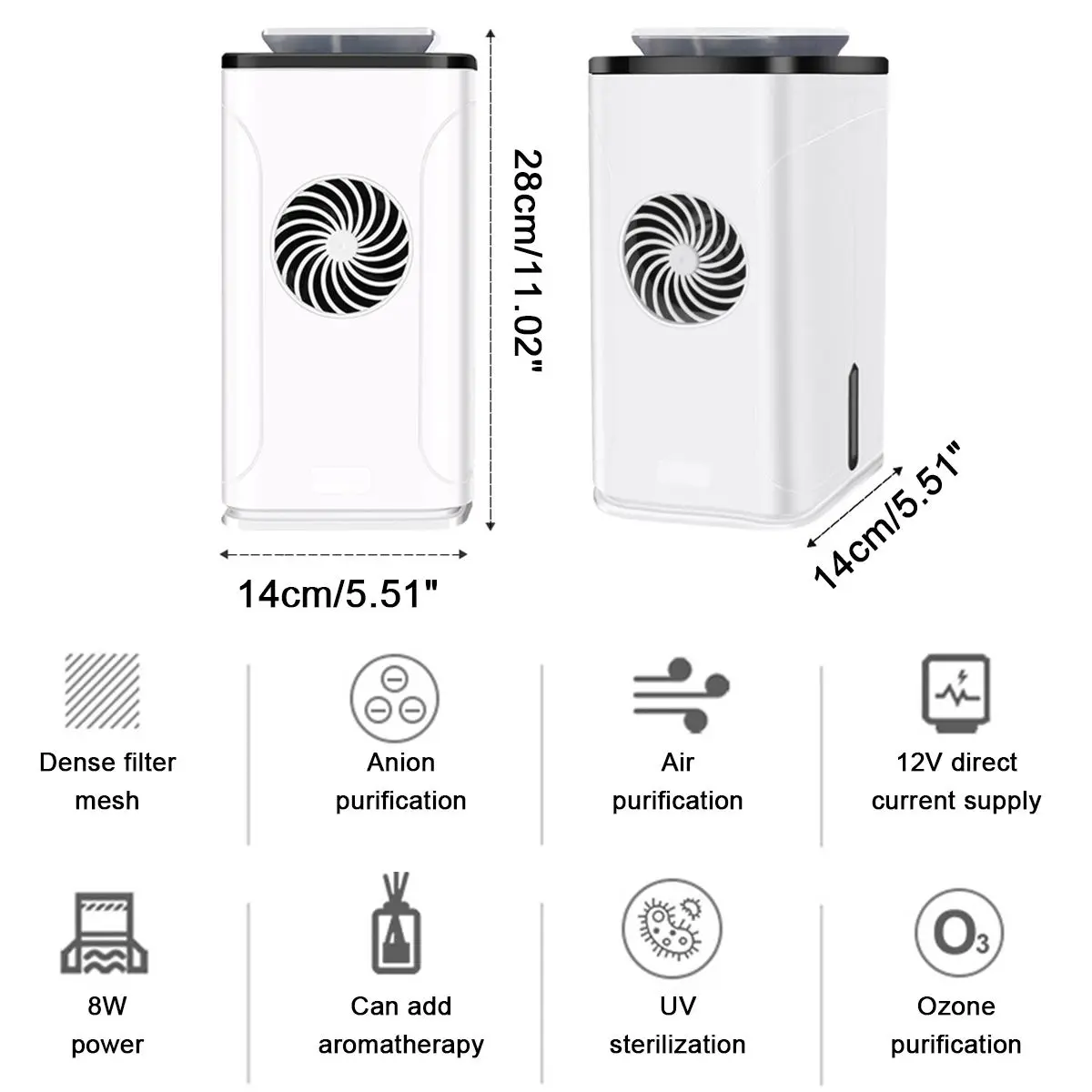 

4in1 Portable UV Air Purifier Air Ozone Generator Home Air Cleaner Sterilizer Ozonator Anion purification Ozonizer UV Sterilizer