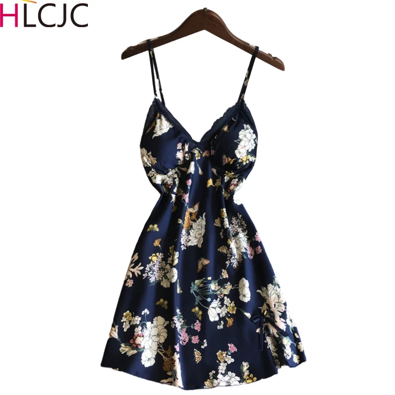 Сексуальная кружевная ночная рубашка синяя Домашняя одежда милые женские ночные