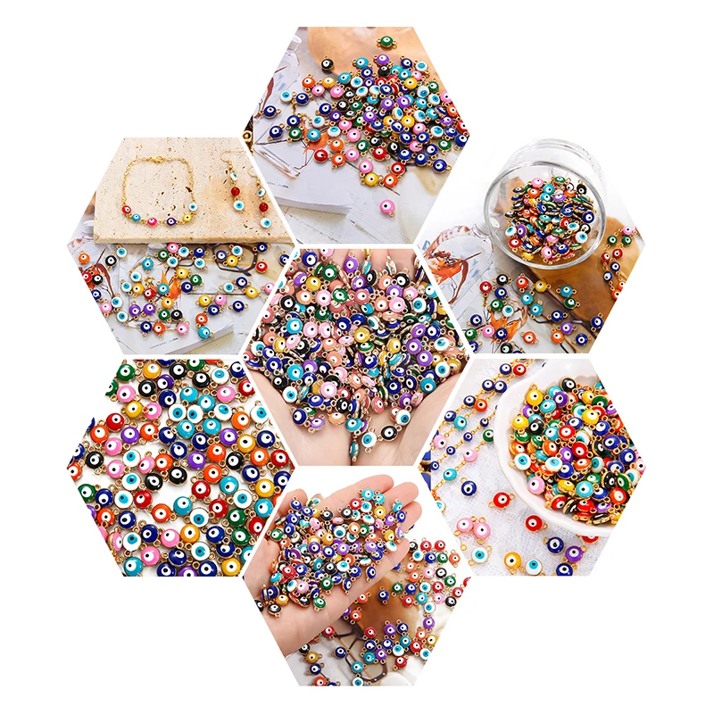 Мини-бусины от сглаза с эмалью для самостоятельного изготовления браслетов