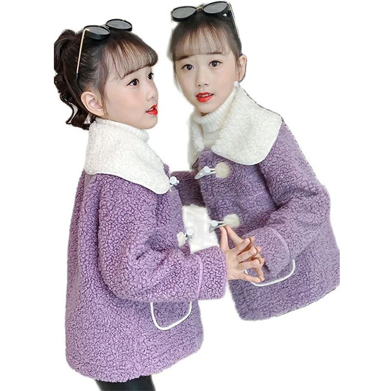 

Baby Girls Winter Jackets Lambs Wool Coats Kids Warm Jackets Lambswool Children Outerwear Girls Coats Baby Overcoat For4-14years