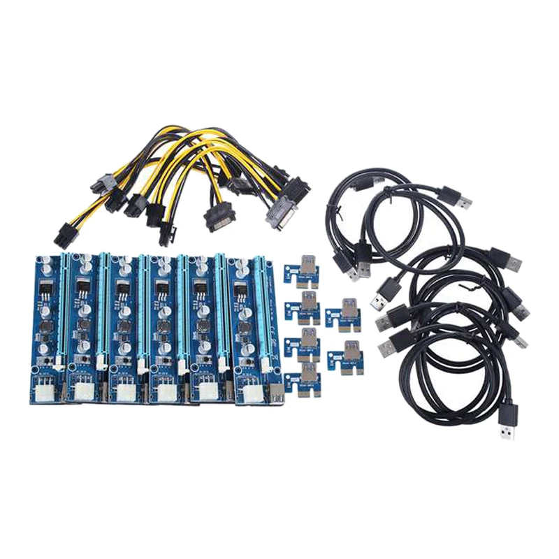 Карта расширения PCI E Express 1X до 16X USB 3 0 6 шт./упаковка|Видеокарты| |