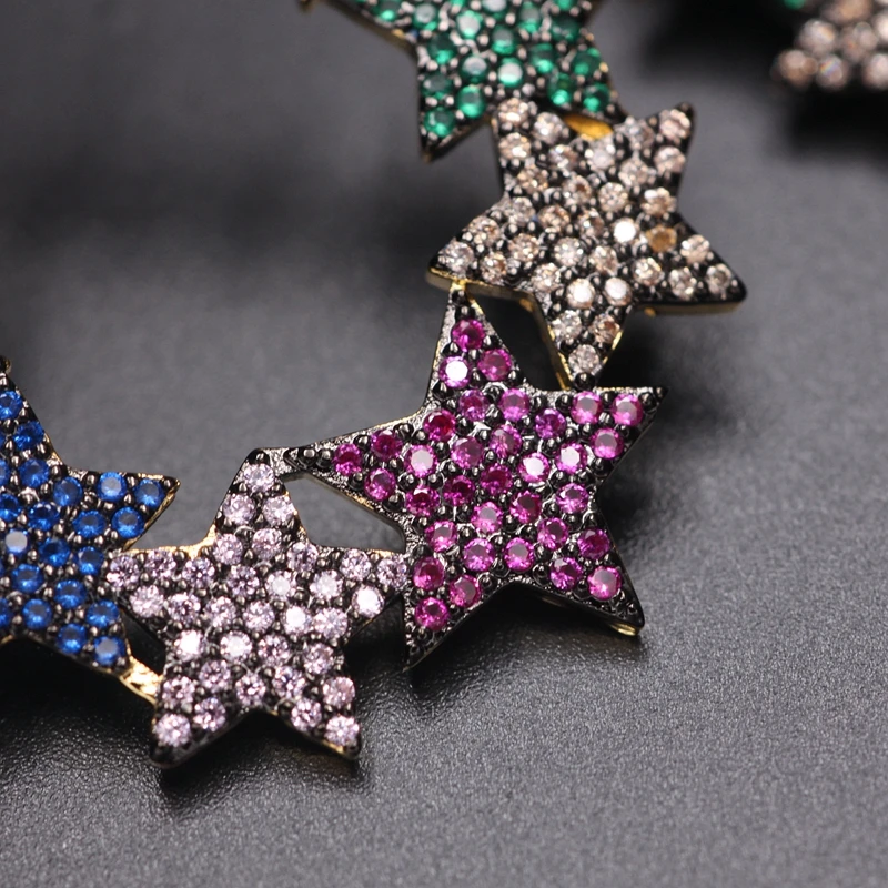 Роскошный цветной яркий кубический цирконий фотоэлемент геометрической формы