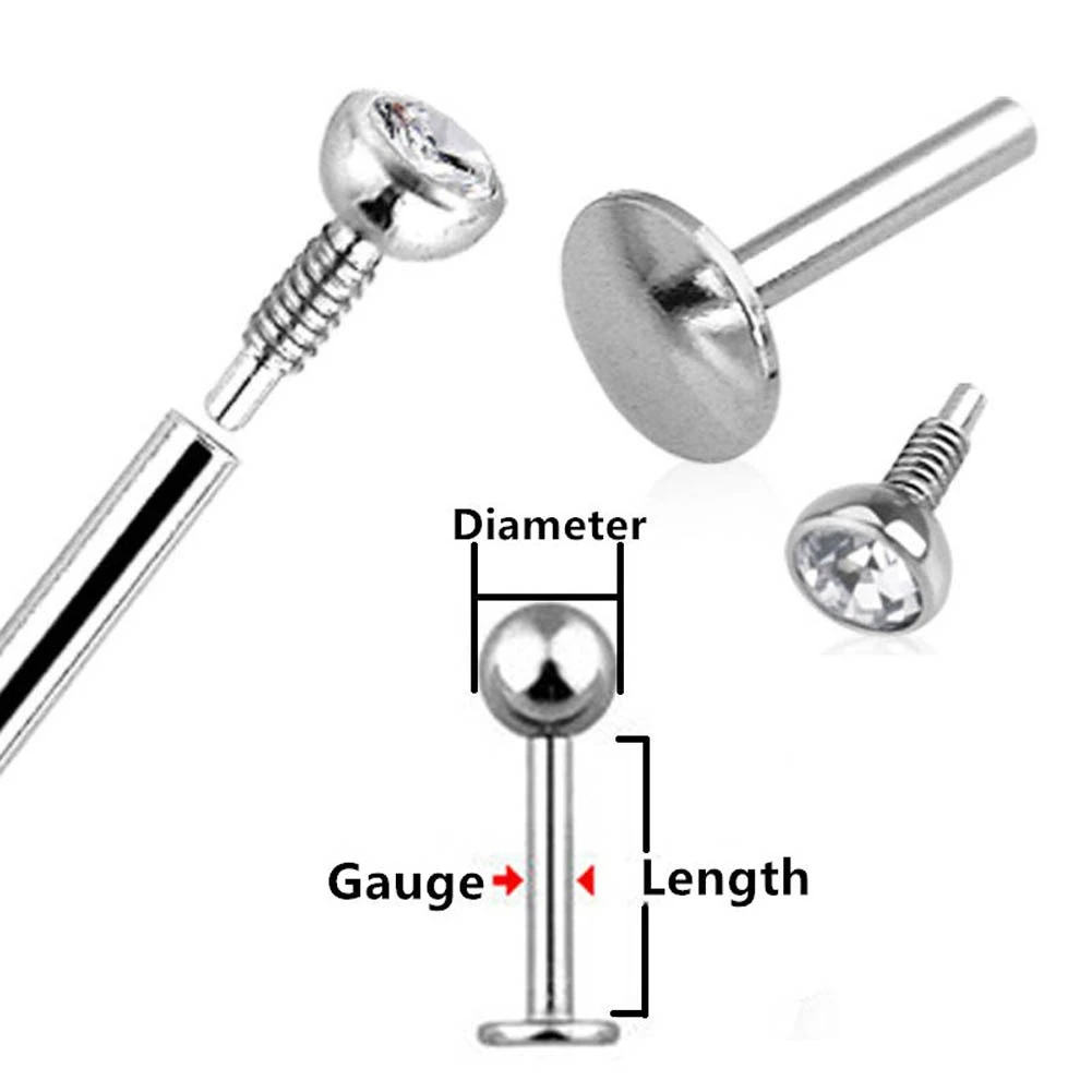 Набор для пирсинга губ с опаловым кристаллом пирсинг ноздрей пупка