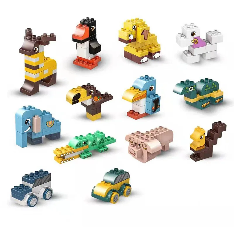 Vango бегущая машина креативные животные строительные блоки Воронка слайд DIY