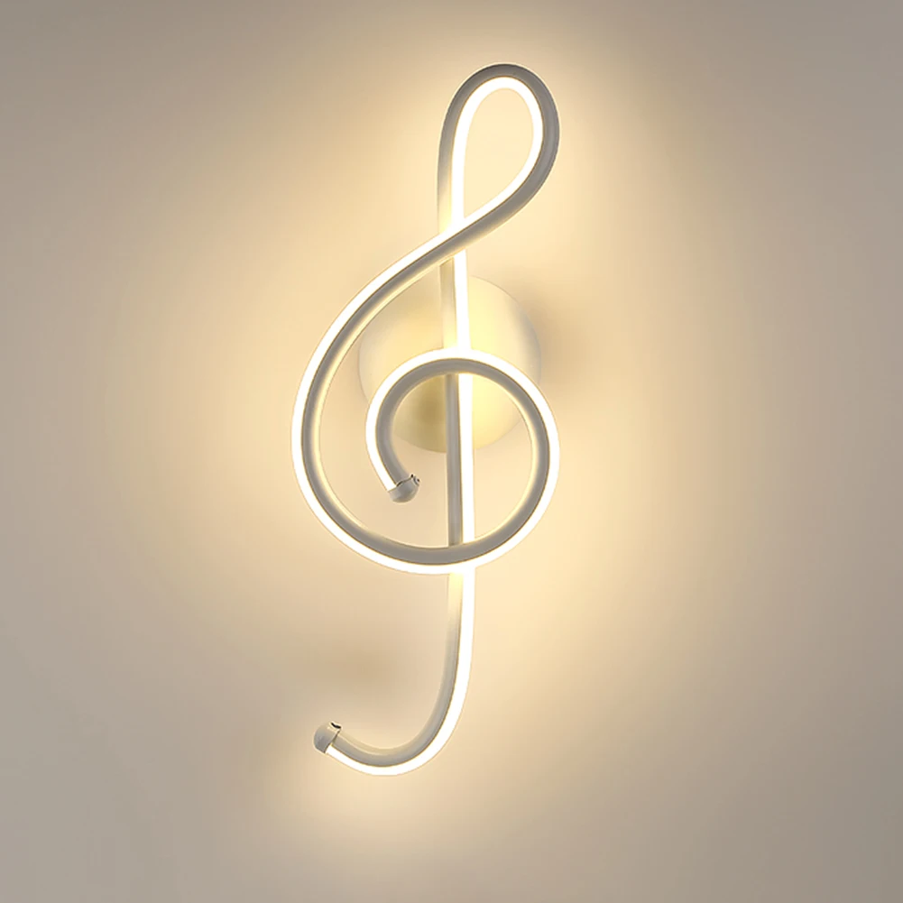 Yaratıcı LED nota tasarım duvara monte lamba Modern LED nota başucu Spiral gece lambası kapalı