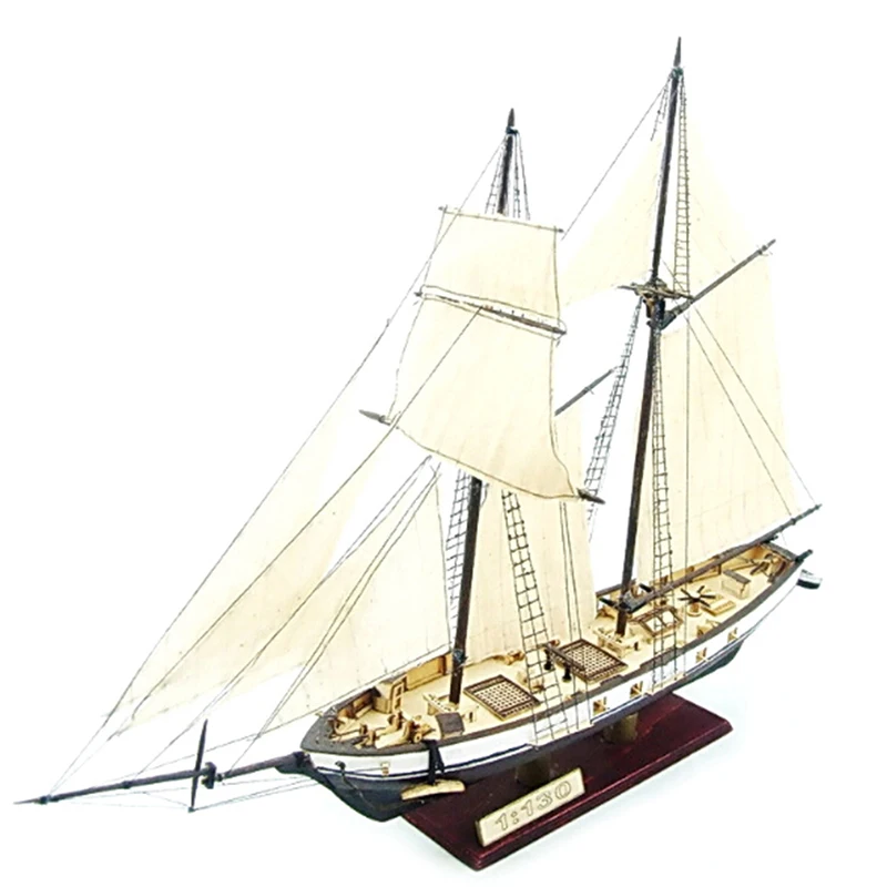 

New 1:130 Sailing DIY Ship Assembly Model Classical Wooden Boat Decoration Wood