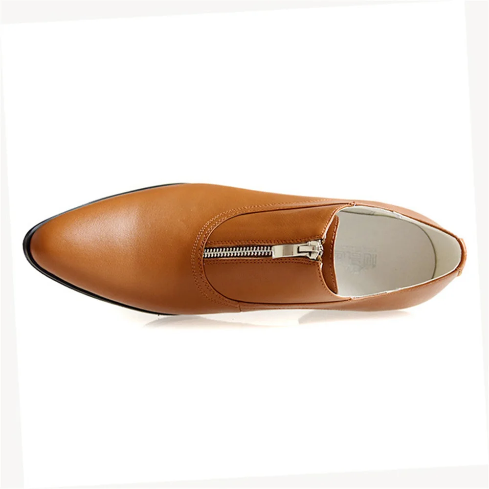 Туфли мужские демисезонные из натуральной кожи на высоком каблуке 6 см