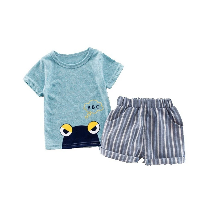 Летняя повседневная одежда для малышей футболка с мультяшным рисунком мальчиков