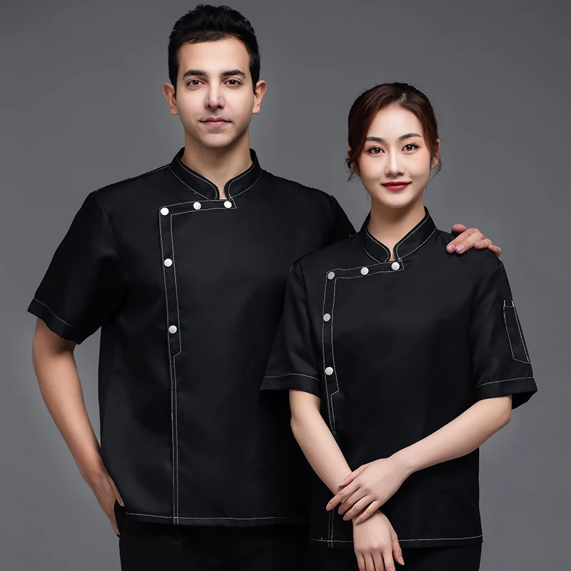 Ресторанная форма шеф повара с коротким рукавом для ресторана мужская и женская