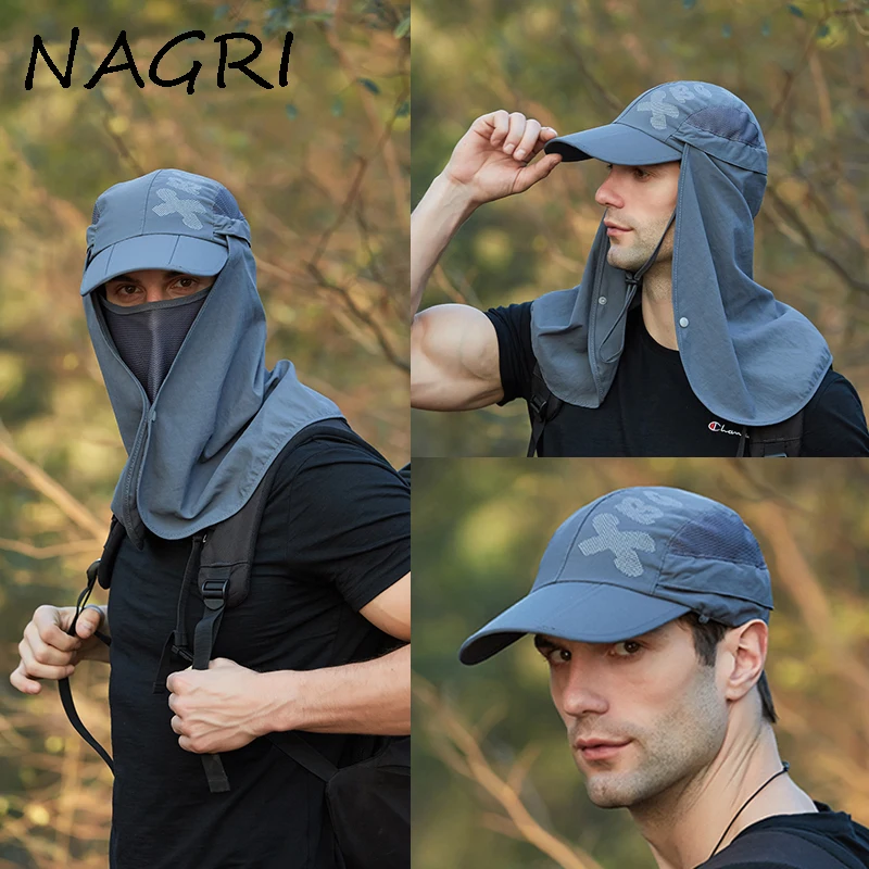 Солнцезащитная шапка для мужчин и женщин Мужская Складная быстросохнущая