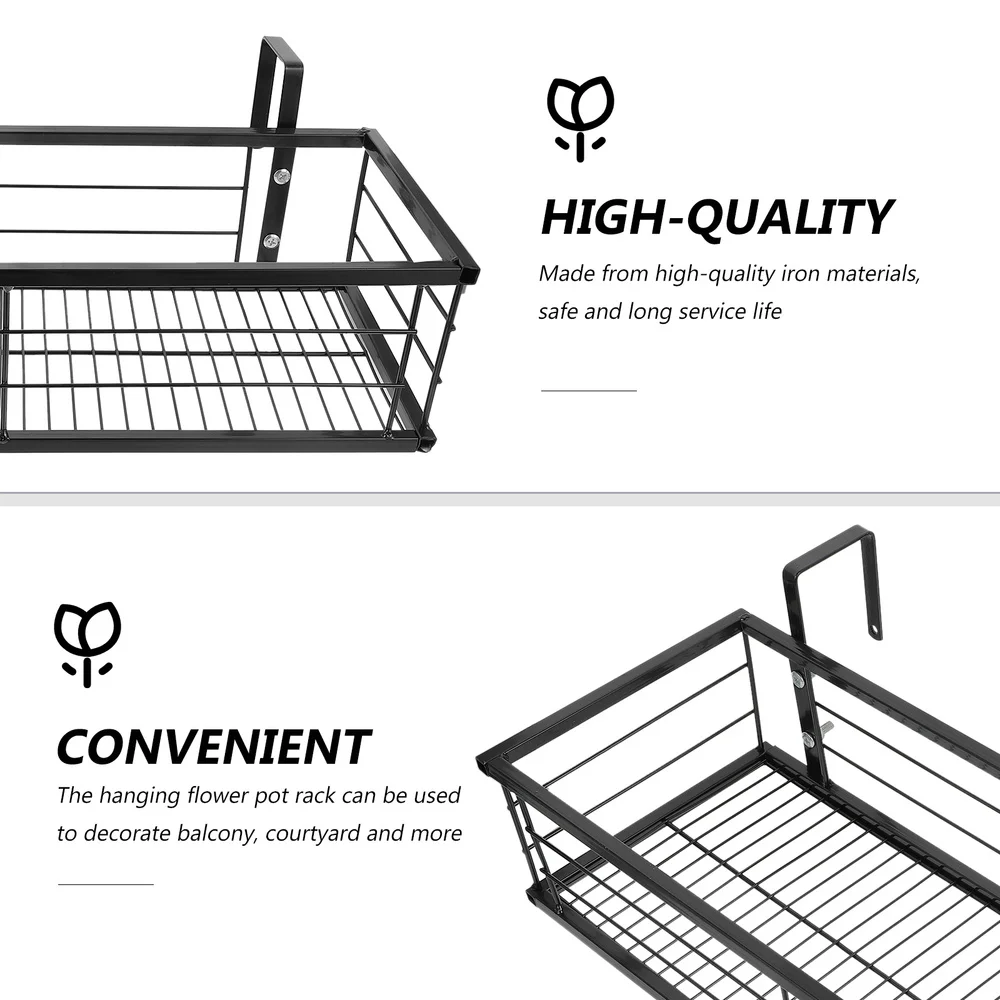 

1Pc Durable Flower Pot Rack Balcony Hanging Plant Stand Display Rack Pendant