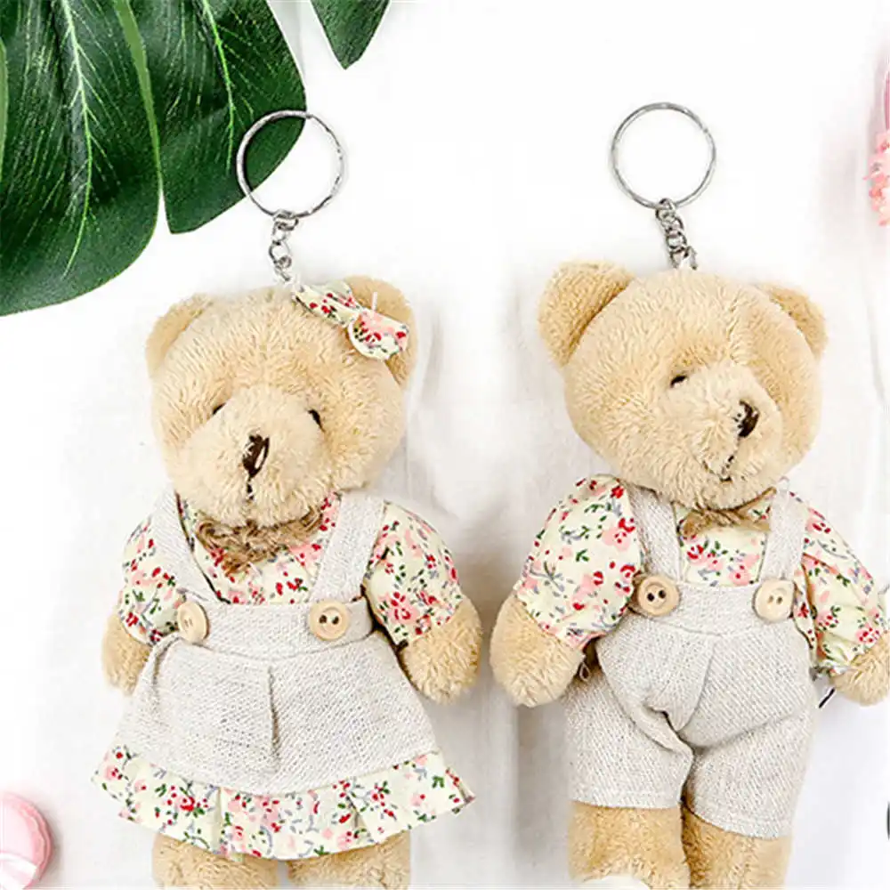 

Size 11cm bear doll; Stuffed wedding gift bouquet decorating doll