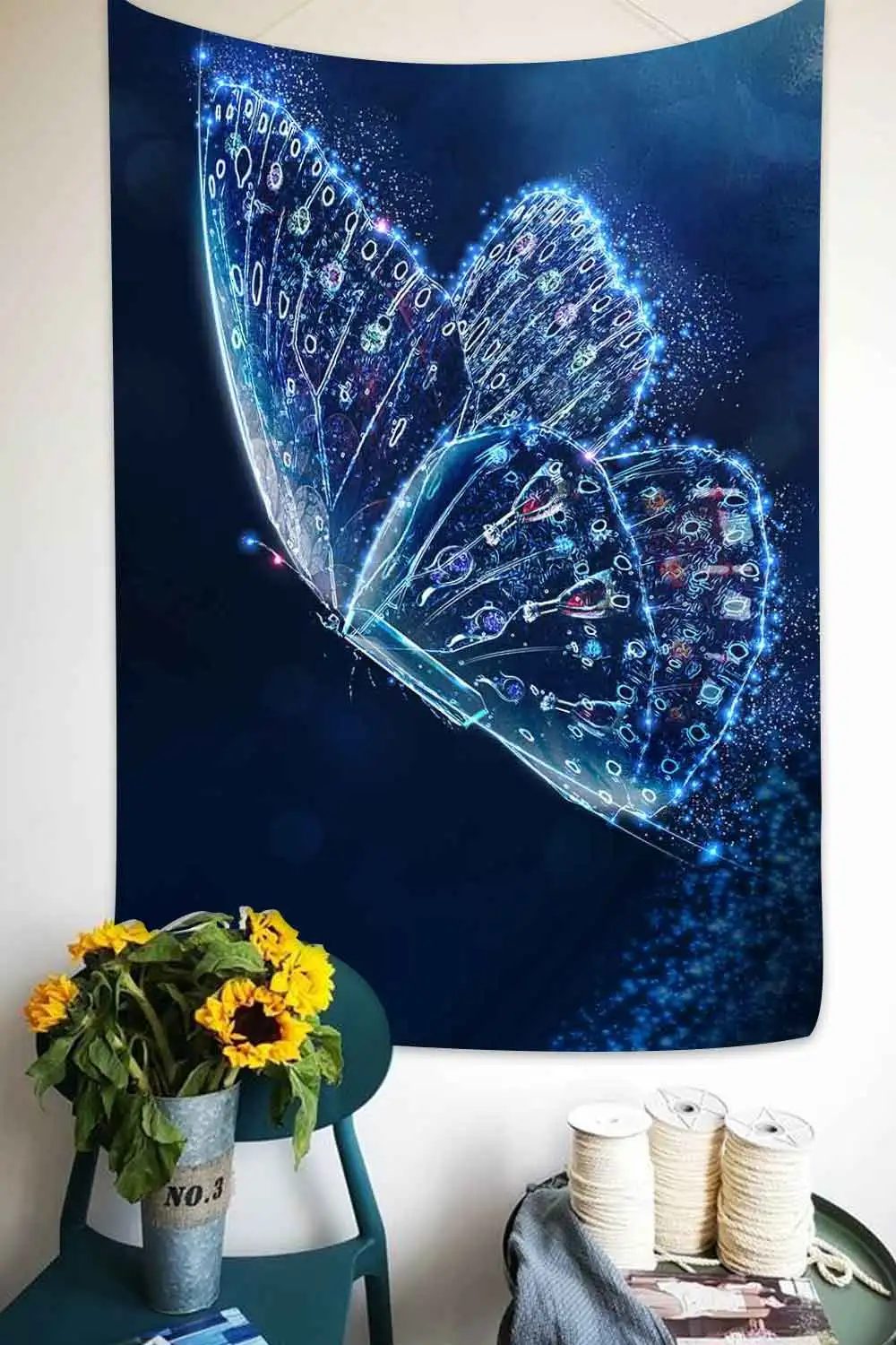 Simsant гобелен с изображением бабочек Летний пляж сад трава искусство настенный