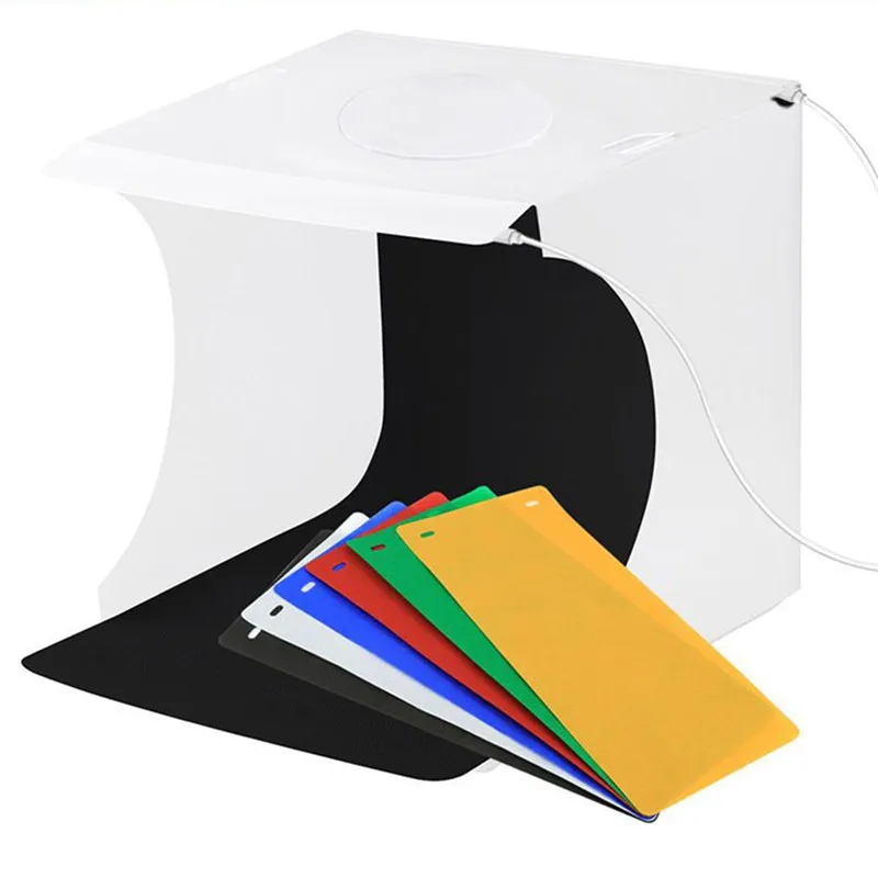 Световой короб PULUZ для фотостудии 2 светодиода складной мини-софтбокс настольный