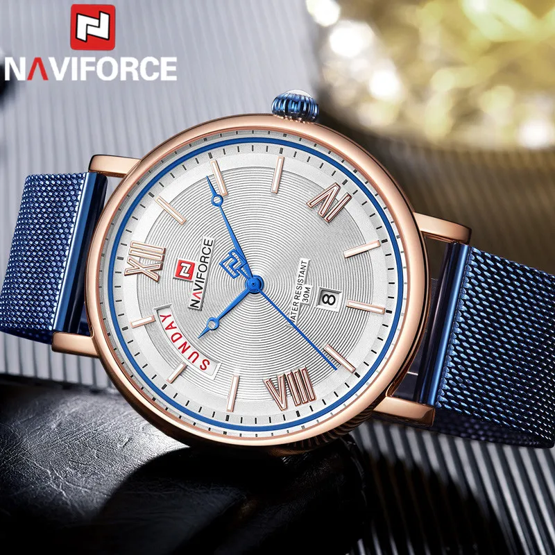 NAVIFORCE мужские часы спортивные водонепроницаемые Модные наручные военные