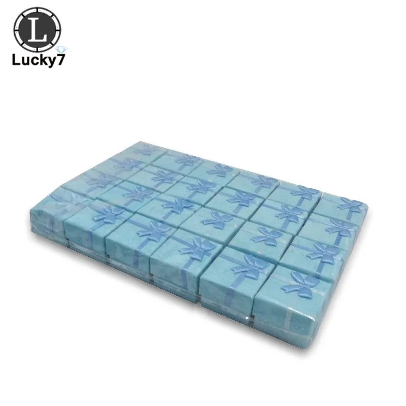 Blue 48 шт./лот, модная шкатулка для ювелирных изделий, мульти кольца цвета, подарочная упаковка для ювелирных изделий, серьги, держатель, чехол, 4*4*3 см - Цвет: Blue