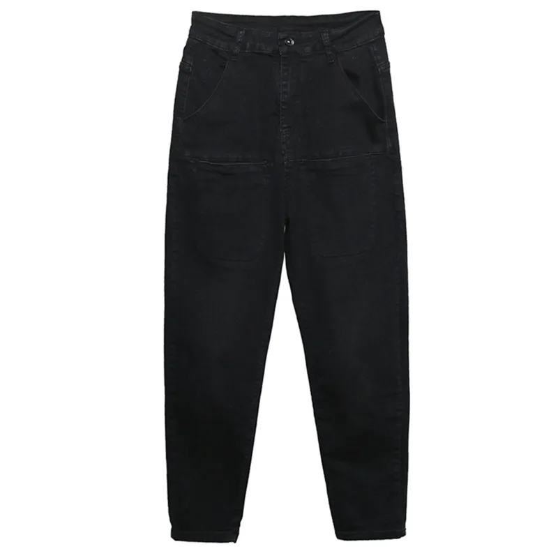 

XUXI Autumn Winter 2020 Women Pencil Pants Thin And Casual Plus Velvet Thickening Black Fashion Stitching Trousers FZ3375