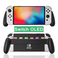hand grip stand for switch oled console game accessories with 6 game card slot controller holder for oled switch gaming handle