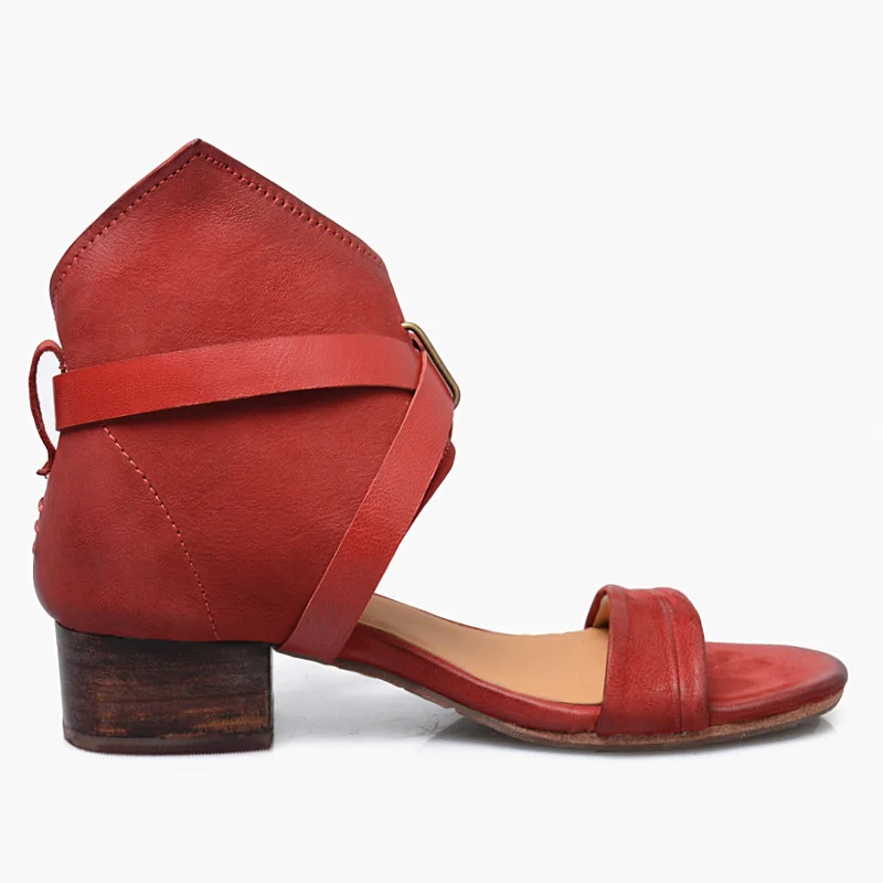 Женские сандалии Prova Perfetto из натуральной кожи Босоножки с открытым носком на