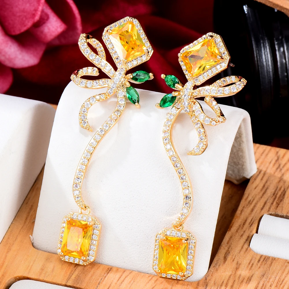 

KellyBola Exclusive Luxury Translucent Crystal Earrings Women's Wedding Banquet Anniversary Daily Fashion High Quality Jewelry