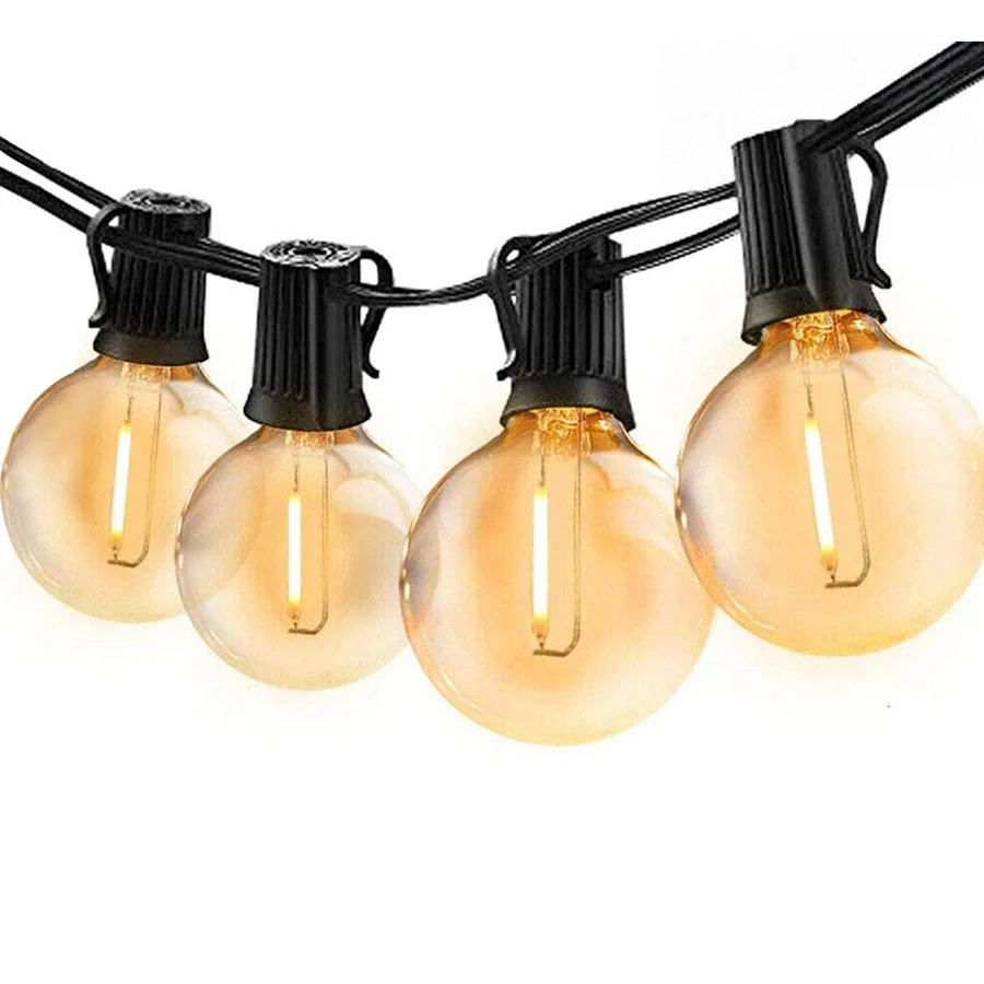 

25Ft G40 Globe Bulb LED String Lights 25 Vintage Bulbs Outdoor Umbrella Patio Hanging String Light Chrismtas Garland Light