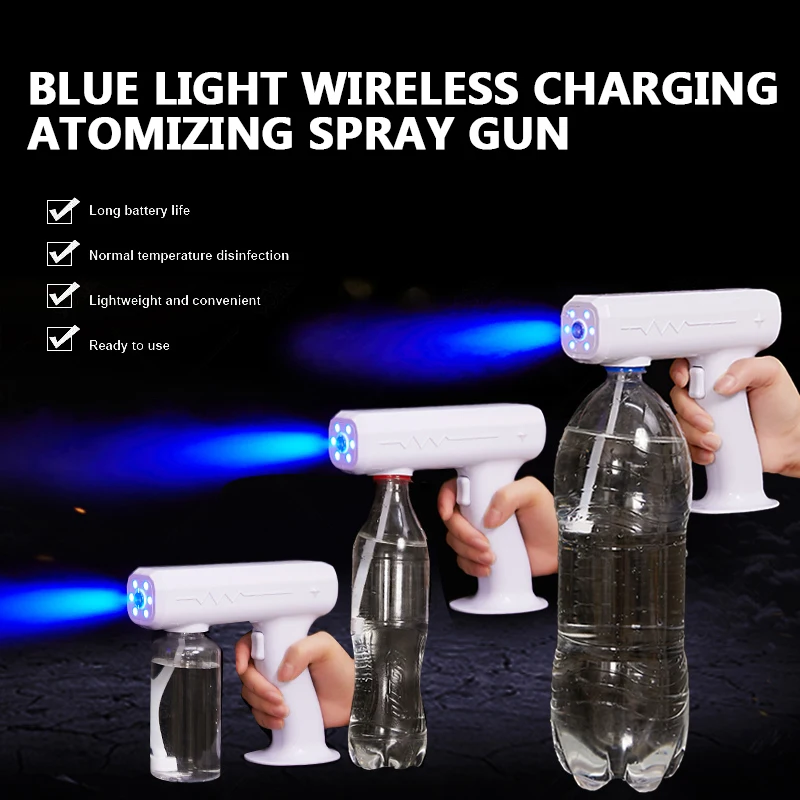 

300 ML Wireless Electric Sanitizer Sprayer Disinfects Blue Light Nano Steam Spray Gun Sterilizing Nano Spray Gun For Home Office