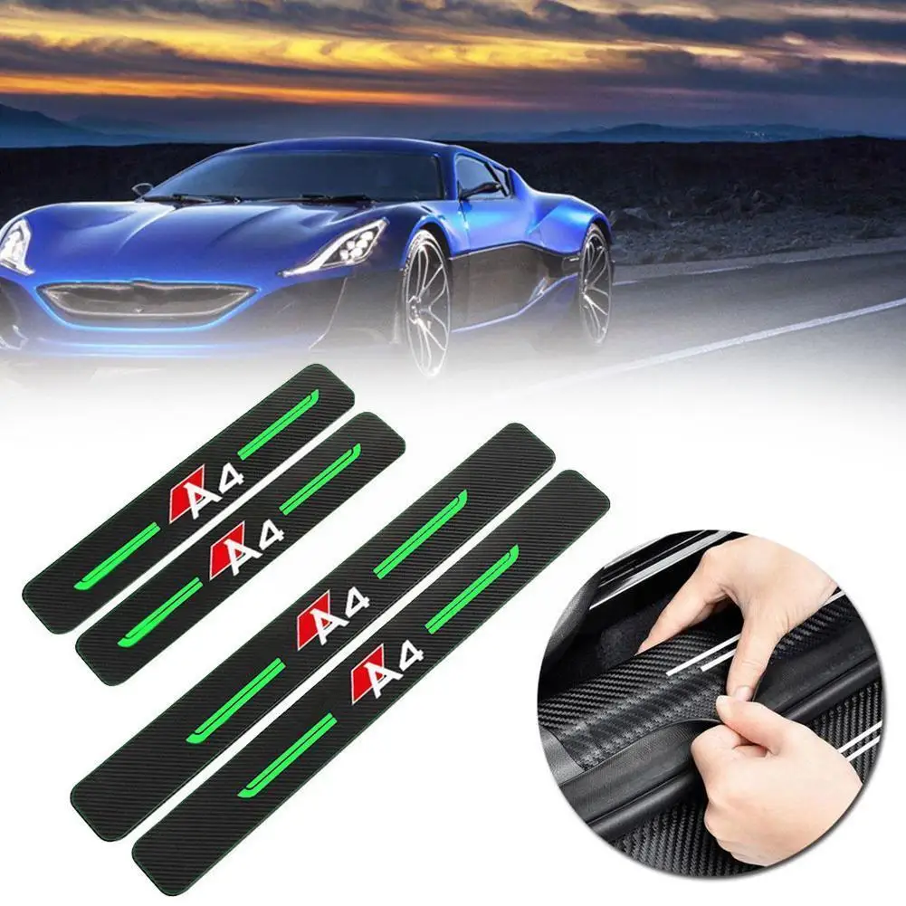 

Car Anti Scratch Door Sill Protector Rubber Strip Stickers Anti Scratch Tape Auto Trunk Carbon fiber Sill Scuff Film For Au G3Q4
