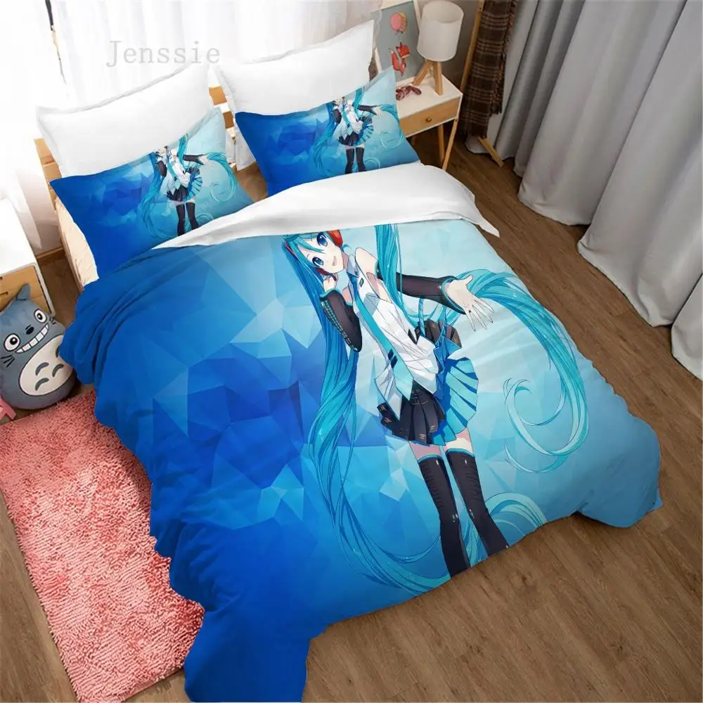 Комплект постельного белья с мультипликационным японским виртуальным певицом