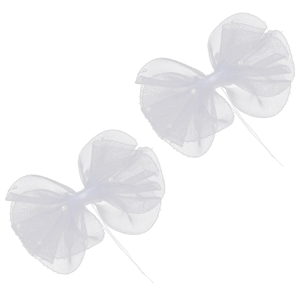 2 шт. креативный Топпер для торта сетчатый кексов бант жемчужные топперы | Дом и